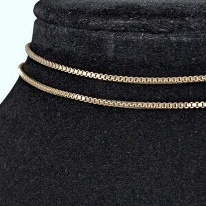 V. Dainty Gold Tone Box Link Chain
